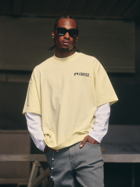 Croyez Croyez Montagne Double Sleeve Shirt - Light Yellow Croyez Montagne Double Sleeve Shirt - Light Yellow