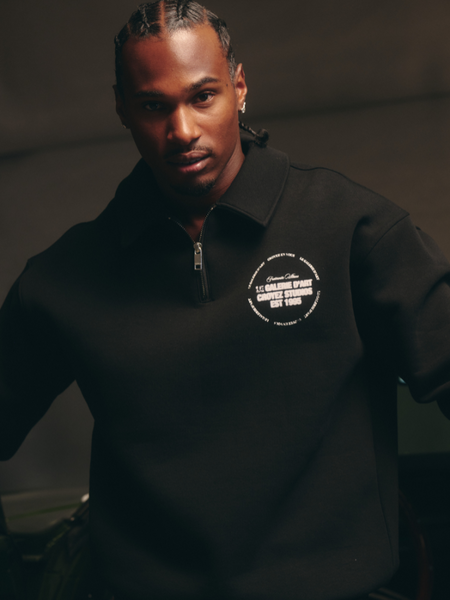 Croyez Le Galerie D'Art Half-Zip Sweater - Black Croyez Croyez Le Galerie D'Art Half-Zip Sweater - Black