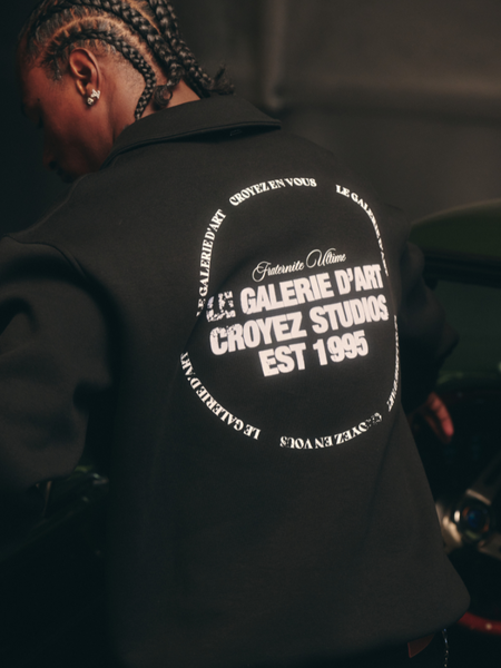 Croyez Le Galerie D'Art Half-Zip Sweater - Black Croyez Croyez Le Galerie D'Art Half-Zip Sweater - Black