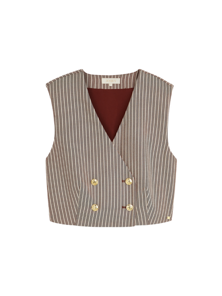 Josh V Jorja Gilet - Burgundy Stripe Josh V Josh V Jorja Gilet - Burgundy Stripe