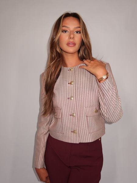Josh V Elira Blazer - Burgundy Stripe