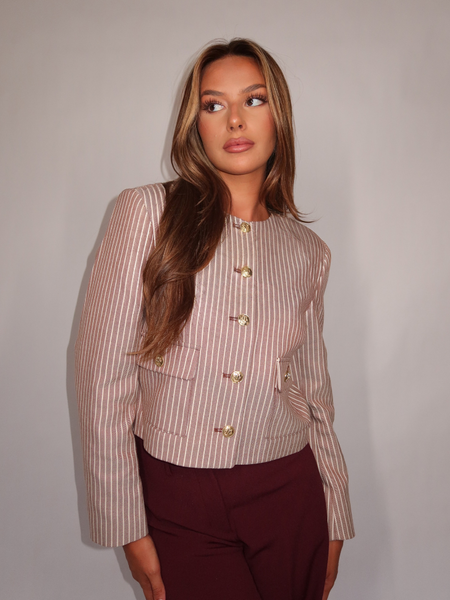 Josh V Josh V Elira Blazer - Burgundy Stripe