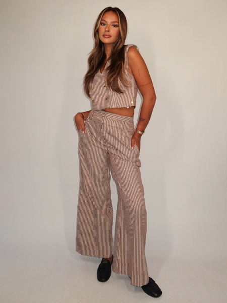 Josh V Jorja Combi-set - Burgundy Stripe