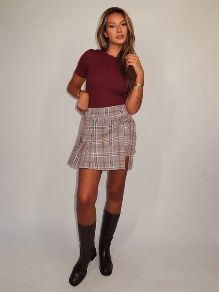 Josh V Josh V Seth Skirt - Cognac Check
