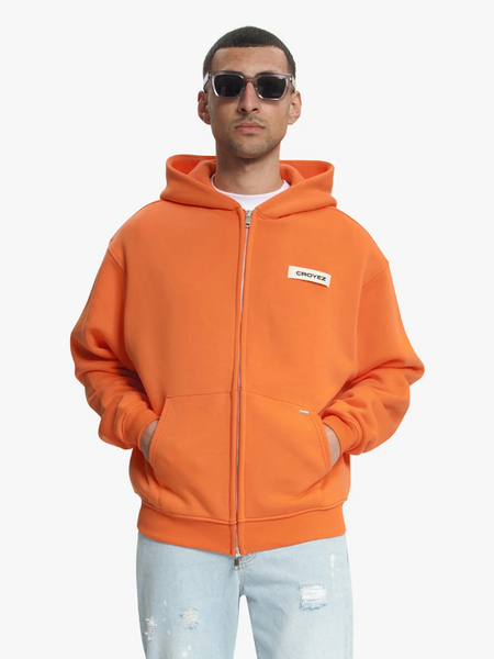 Croyez Etiquette Zip Hoodie - Orange Croyez Croyez Etiquette Zip Hoodie - Orange