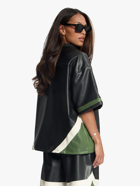 Croyez Croyez Women Logo Leather Shirt - Black