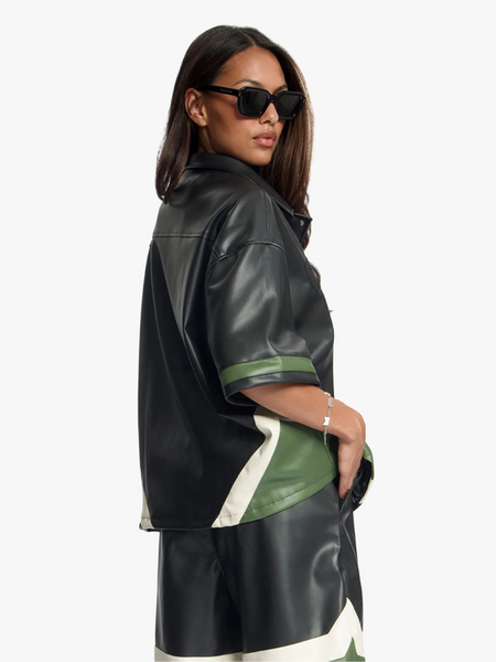 Croyez Croyez Women Logo Leather Shirt - Black