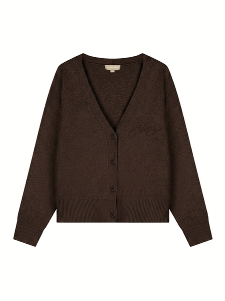 Malelions Malelions Women Oversized Knitted Cardigan - Dark Brown Malelions Women Oversized Knitted Cardigan - Dark Brown