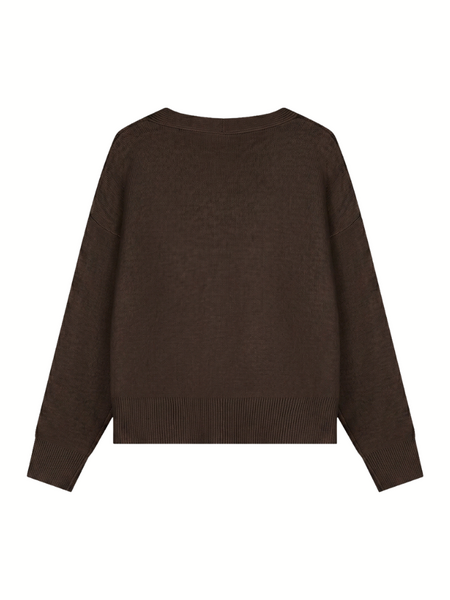 Malelions Women Oversized Knitted Cardigan - Dark Brown Malelions Malelions Women Oversized Knitted Cardigan - Dark Brown