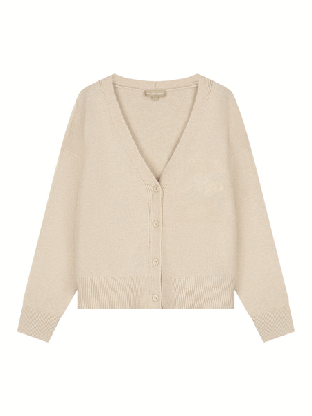 Malelions Malelions Women Oversized Knitted Cardigan - Beige Malelions Women Oversized Knitted Cardigan - Beige