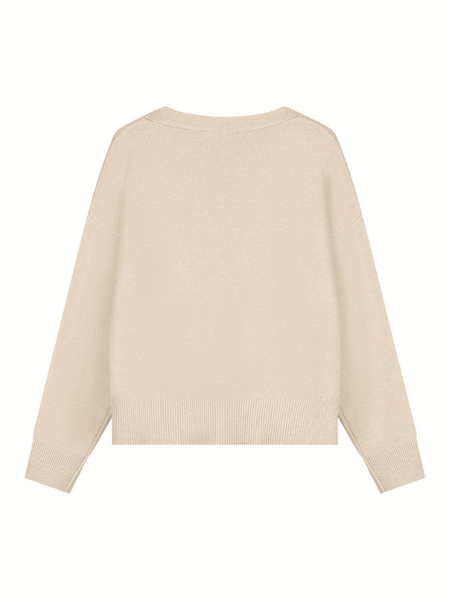Malelions Malelions Women Oversized Knitted Cardigan - Beige