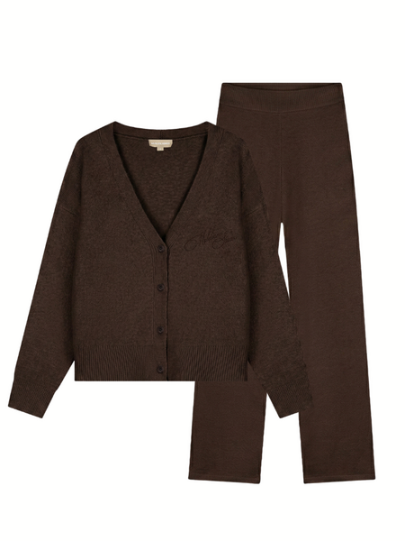 Malelions Malelions Women Oversized Knitted Combi-set - Dark Brown Malelions Women Oversized Knitted Combi-set - Dark Brown