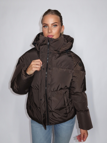 Airforce Airforce Women Maya Puffer Jacket - Dark Coffee