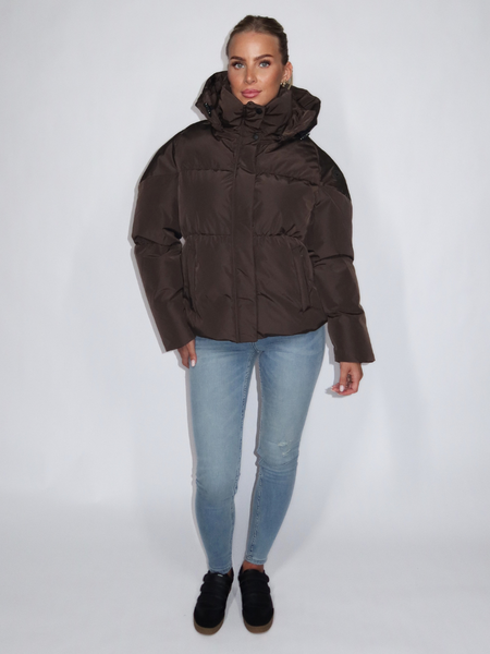 Airforce Airforce Women Maya Puffer Jacket - Dark Coffee