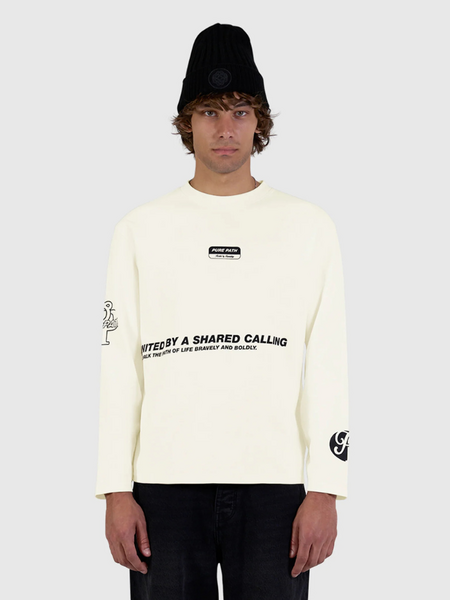 Pure Path United Longsleeve T-Shirt - Ecru Pure Path Pure Path United Longsleeve T-Shirt - Ecru