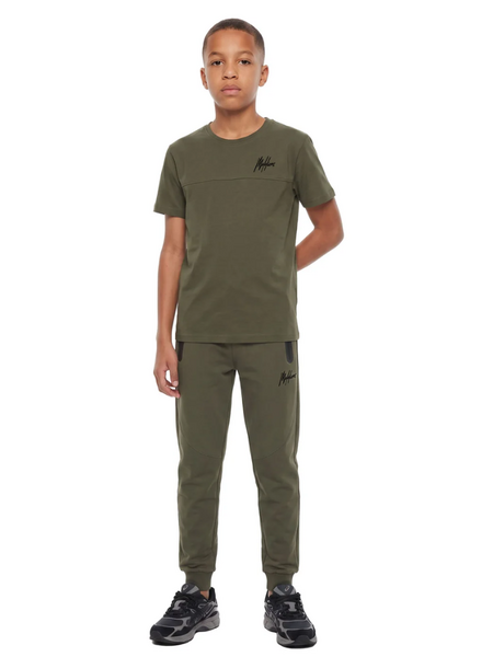Malelions Kids Counter Trackpants - Dark Olive