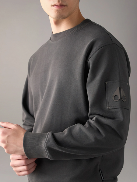 Moose Knuckles Men Hartsfield Crewneck - Cement Moose Knuckles Moose Knuckles Men Hartsfield Crewneck - Cement