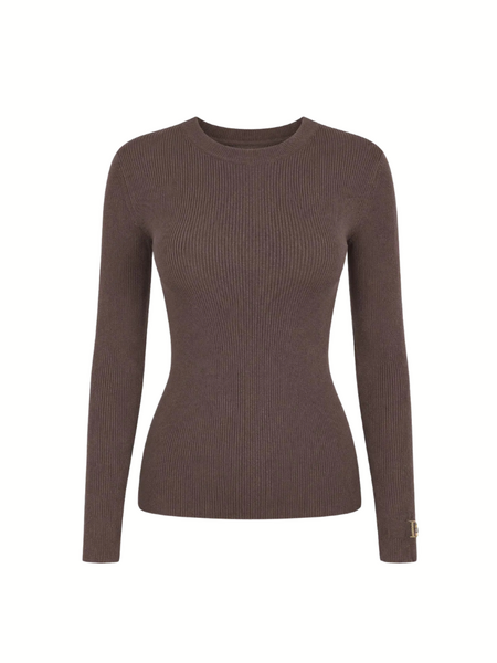 Nikkie Nikkie Jolie Chain Top LS - Chocolate Brown Nikkie Jolie Chain Top LS - Chocolate Brown