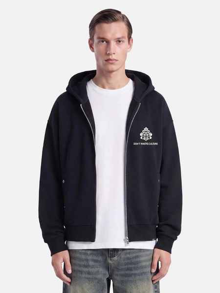 Don't Waste Culture Uno Zip Hoodie - Black Don't Waste Culture Don't Waste Culture Uno Zip Hoodie - Black