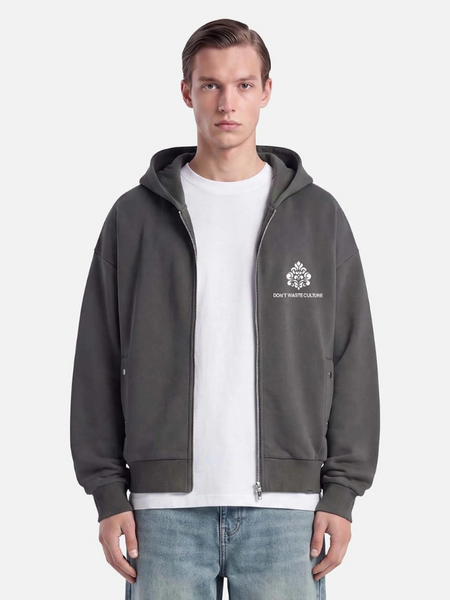 Don't Waste Culture Uno Zip Hoodie - Grey Don't Waste Culture Don't Waste Culture Uno Zip Hoodie - Grey