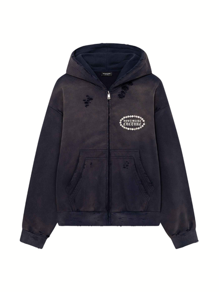 Don't Waste Culture Savy Zipper Hoodie - Washed Blue Don't Waste Culture Don't Waste Culture Savy Zipper Hoodie - Washed Blue