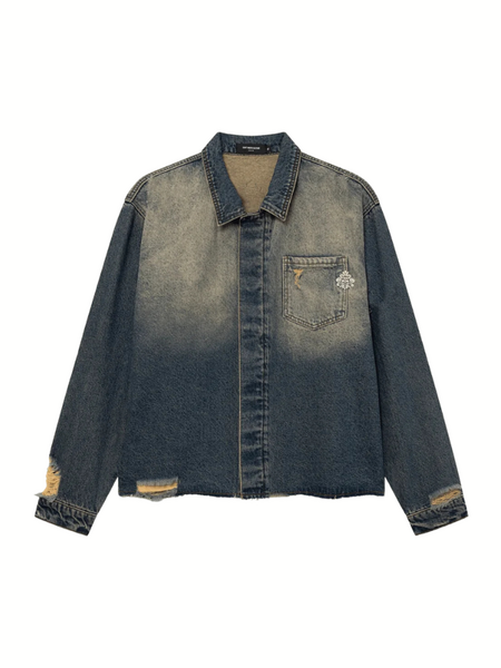Don't Waste Culture Aza Denim Overshirt - Dark Pale Don't Waste Culture Don't Waste Culture Aza Denim Overshirt - Dark Pale