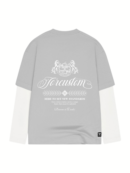 JorCustom Handscript2.0 Double Layered Longsle - White-LightGrey JorCustom JorCustom Handscript2.0 Double Layered Longsle - White-LightGrey