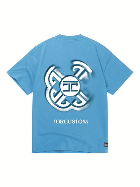 JorCustom Monogram Loose Fit T-Shirt - BountyBlue JorCustom JorCustom Monogram Loose Fit T-Shirt - BountyBlue