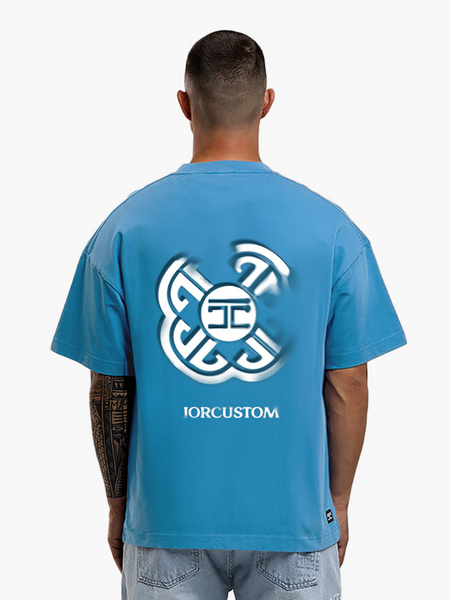 JorCustom Monogram Loose Fit T-Shirt - BountyBlue JorCustom JorCustom Monogram Loose Fit T-Shirt - BountyBlue