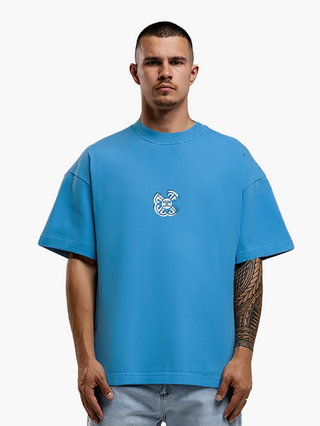 JorCustom Monogram Loose Fit T-Shirt - BountyBlue JorCustom JorCustom Monogram Loose Fit T-Shirt - BountyBlue