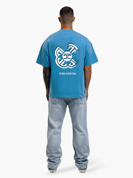JorCustom Monogram Loose Fit T-Shirt - BountyBlue JorCustom JorCustom Monogram Loose Fit T-Shirt - BountyBlue