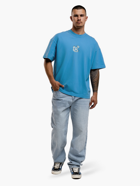 JorCustom Monogram Loose Fit T-Shirt - BountyBlue JorCustom JorCustom Monogram Loose Fit T-Shirt - BountyBlue