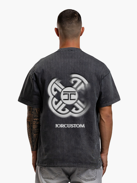 JorCustom Monogram Loose Fit T-Shirt - Acid Grey JorCustom JorCustom Monogram Loose Fit T-Shirt - Acid Grey