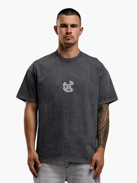 JorCustom Monogram Loose Fit T-Shirt - Acid Grey JorCustom JorCustom Monogram Loose Fit T-Shirt - Acid Grey