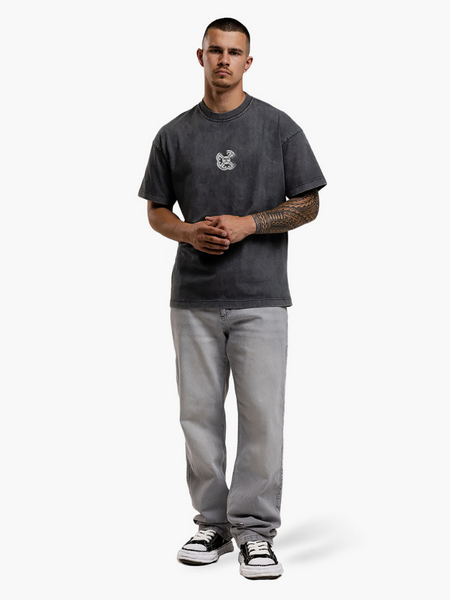 JorCustom Monogram Loose Fit T-Shirt - Acid Grey JorCustom JorCustom Monogram Loose Fit T-Shirt - Acid Grey