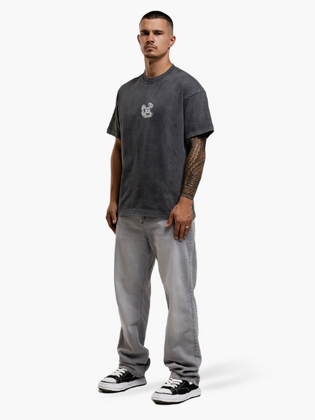 JorCustom Monogram Loose Fit T-Shirt - Acid Grey JorCustom JorCustom Monogram Loose Fit T-Shirt - Acid Grey