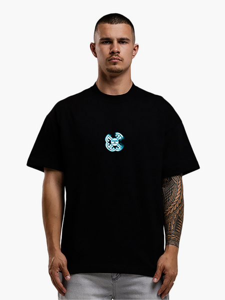 JorCustom JorCustom Monogram Loose Fit T-Shirt - Black