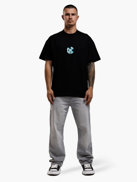 JorCustom JorCustom Monogram Loose Fit T-Shirt - Black