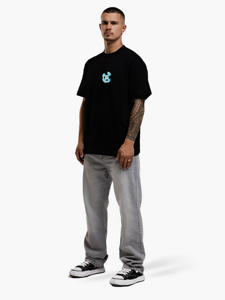 JorCustom JorCustom Monogram Loose Fit T-Shirt - Black
