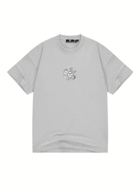 JorCustom JorCustom Monogram Loose Fit T-Shirt - Light Grey