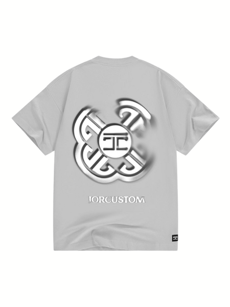JorCustom JorCustom Monogram Loose Fit T-Shirt - Light Grey