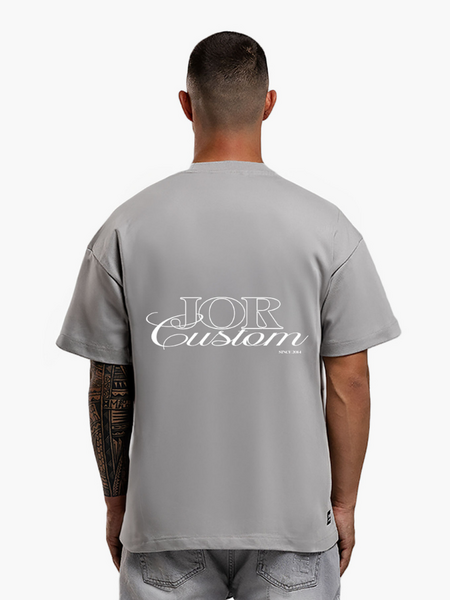 JorCustom JORcustom Loose Fit T-Shirt - Light Grey JorCustom JorCustom JORcustom Loose Fit T-Shirt - Light Grey