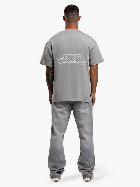 JorCustom JORcustom Loose Fit T-Shirt - Light Grey JorCustom JorCustom JORcustom Loose Fit T-Shirt - Light Grey