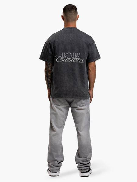 JorCustom JORcustom Loose Fit T-Shirt - Acid Grey JorCustom JorCustom JORcustom Loose Fit T-Shirt - Acid Grey