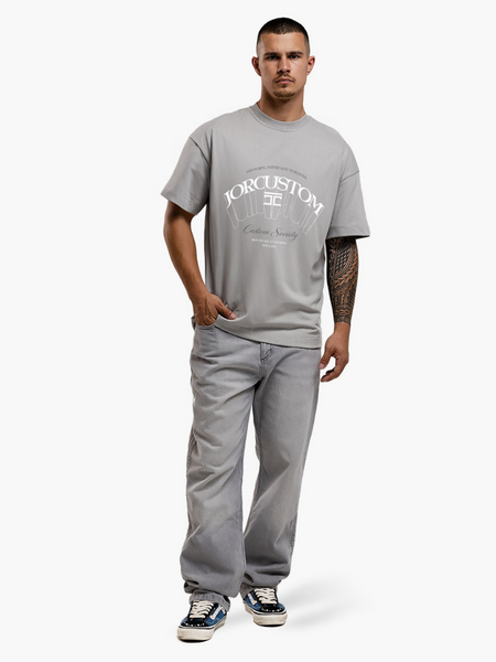 JorCustom JorCustom Individuality Loose Fit T-Shirt - Light Grey