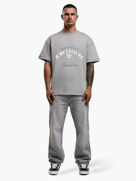 JorCustom JorCustom Individuality Loose Fit T-Shirt - Light Grey