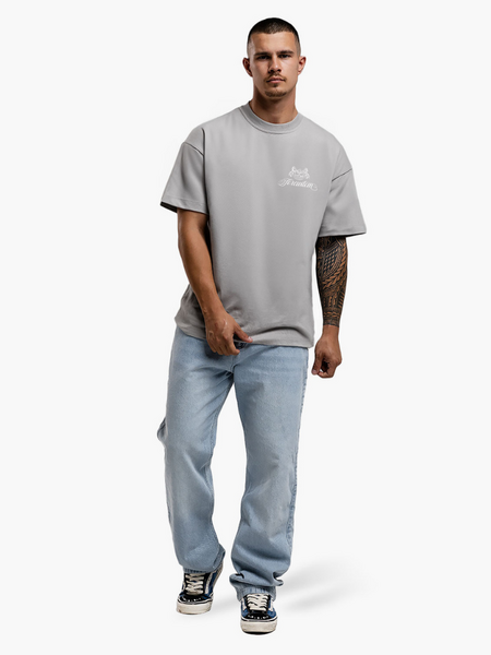 JorCustom Handscript2.0 Loose Fit T-Shirt - Light Grey JorCustom JorCustom Handscript2.0 Loose Fit T-Shirt - Light Grey