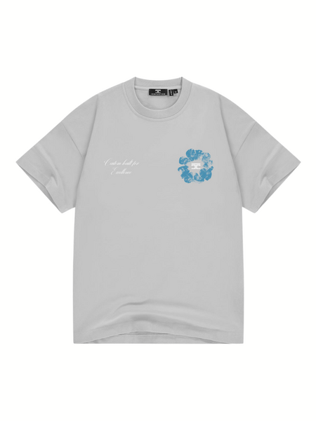 JorCustom Flowers Loose Fit T-Shirt - Light Grey JorCustom JorCustom Flowers Loose Fit T-Shirt - Light Grey