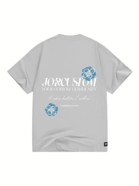 JorCustom Flowers Loose Fit T-Shirt - Light Grey JorCustom JorCustom Flowers Loose Fit T-Shirt - Light Grey