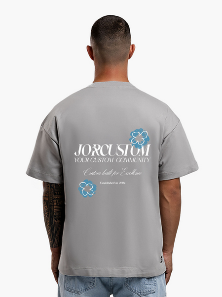 JorCustom Flowers Loose Fit T-Shirt - Light Grey JorCustom JorCustom Flowers Loose Fit T-Shirt - Light Grey
